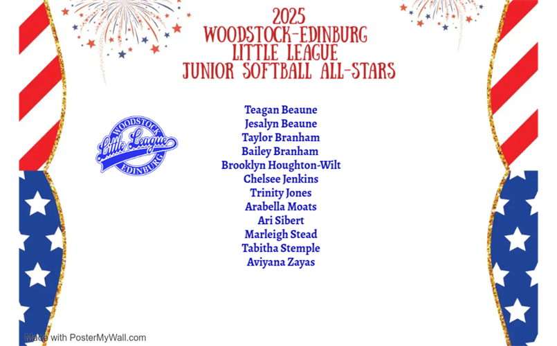 Congratulations to WELL's Junior Softball All-Star Team!!